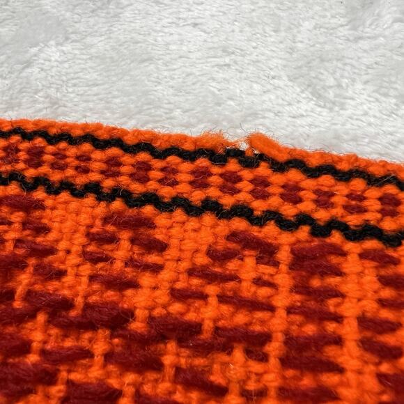 2 Vintage Guatemalan Handwoven Sash Belt Wool Colorful 1970s Green Black Orange - Picture 3 of 4